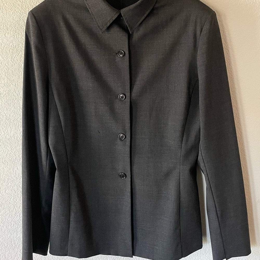 MaxMara Black Button-Front Tailored Jacket - image 1